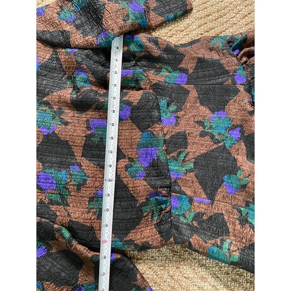 Vintage Bronze Textured Floral Pattern Large Bow Detail Cocktail Dress - Picture 6 of 8